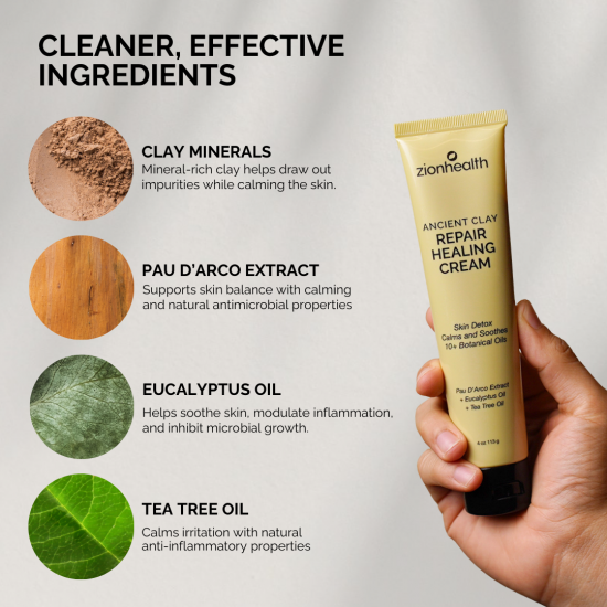 Ancient Clay Repair Cream 4oz. Natural Remedy for irritated skin